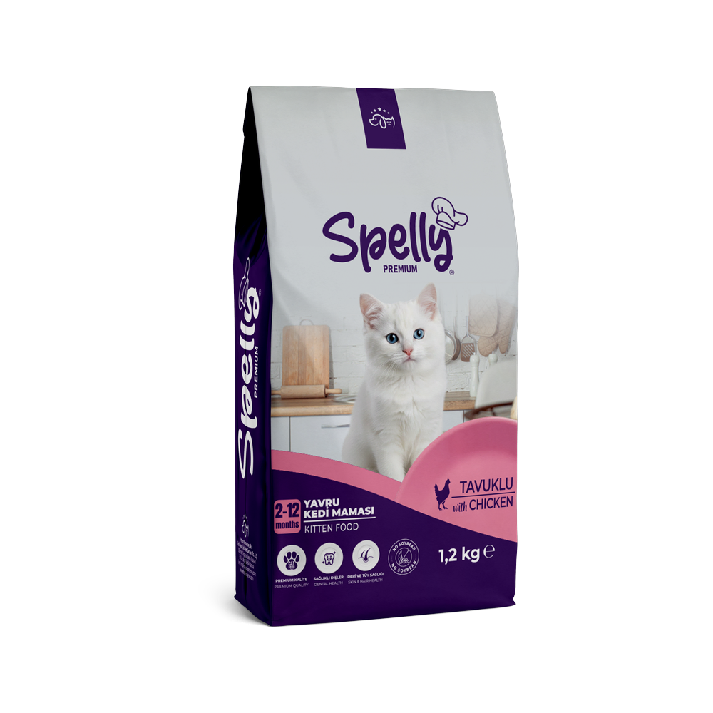 Spelly Yavru Kediler için Tavuklu Kuru Mama