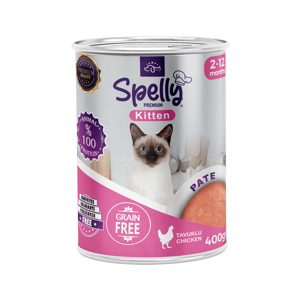 Spelly Yavru Kediler için Tavuklu Pate Tam Yaş Mama