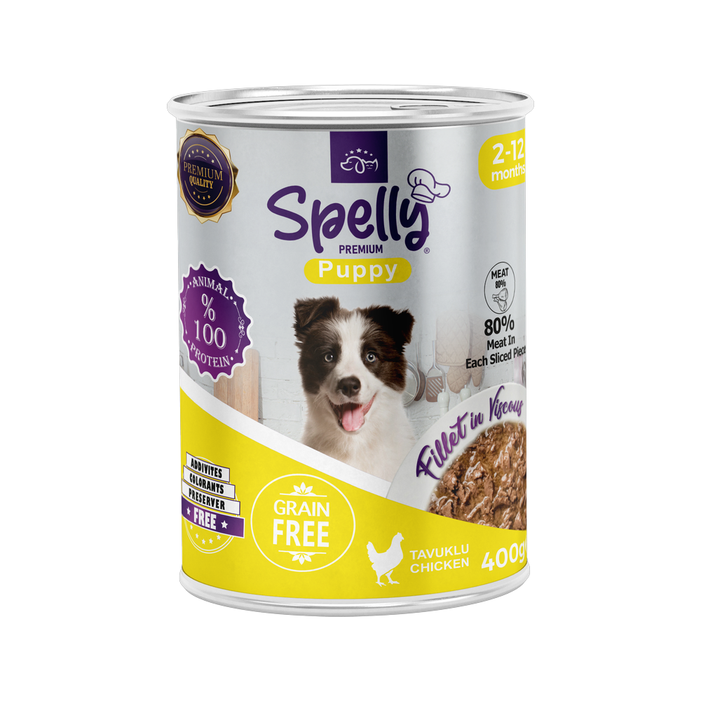 Spelly Yavru Köpekler için Tavuklu Fillet In Viscous Tam Yaş Mama
