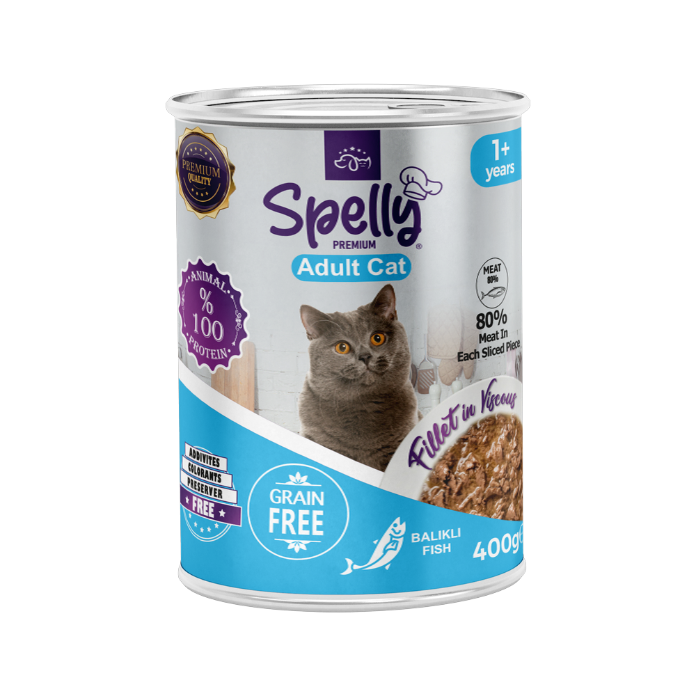 Spelly Yetişkin Kediler için Balıklı Fillet In Viscous Tam Yaş Mama