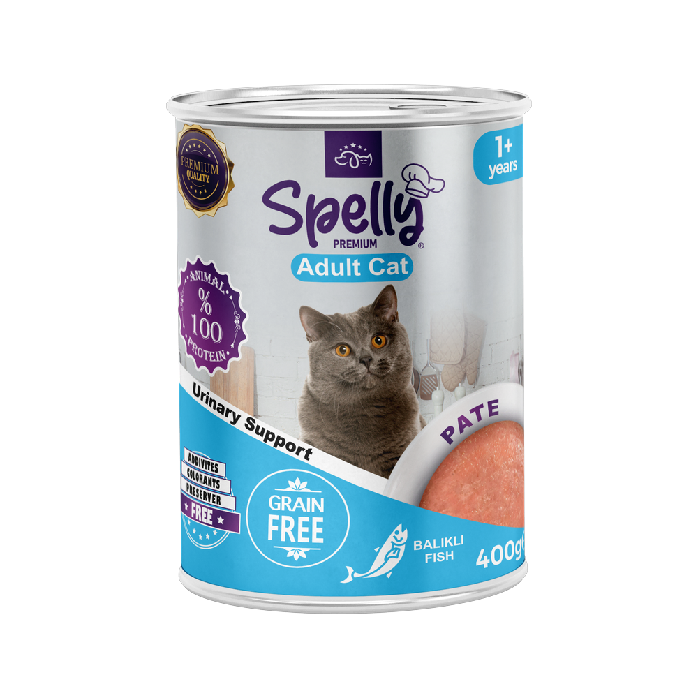 Spelly Yetişkin Kediler için Balıklı Pate Tam Yaş Mama