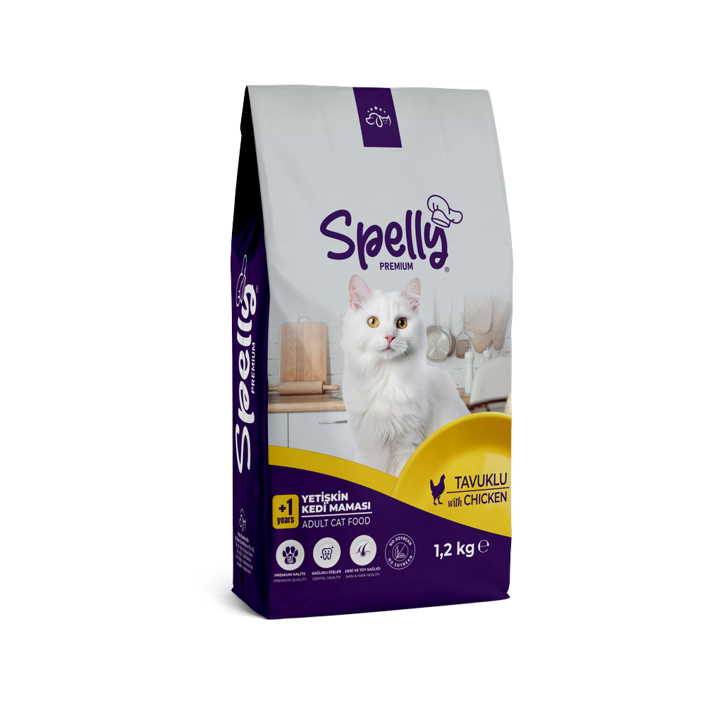 Spelly Yetişkin Kediler için Tavuklu Kuru Mama