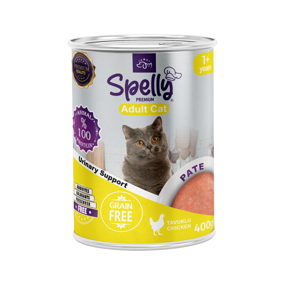 Spelly Yetişkin Kediler için Tavuklu Pate Tam Yaş Mama