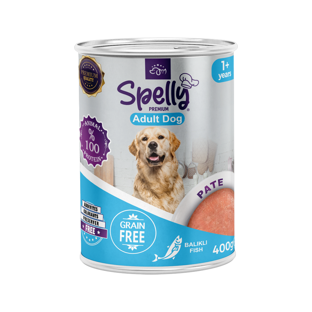 Spelly Yetişkin Köpekler için Balıklı Pate Tam Yaş Mama