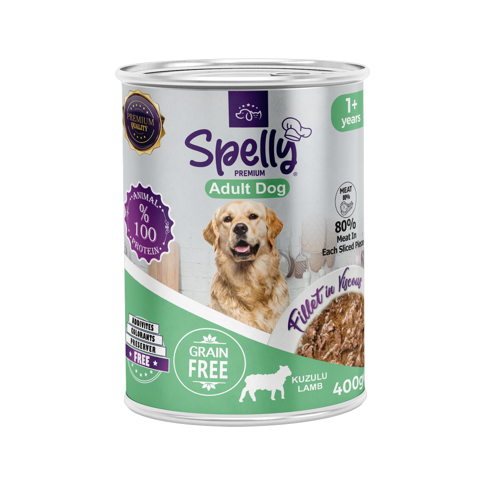 Spelly Yetişkin Köpekler için Kuzulu Fillet In Viscous Tam Yaş Mama