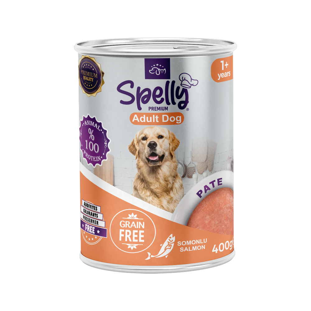 Spelly Yetişkin Köpekler için Somonlu Pate Tam Yaş Mama